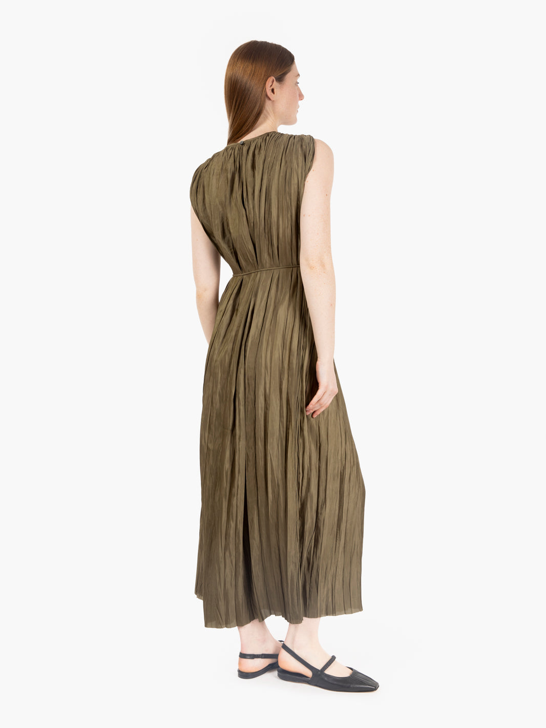 Long military pleated dress
