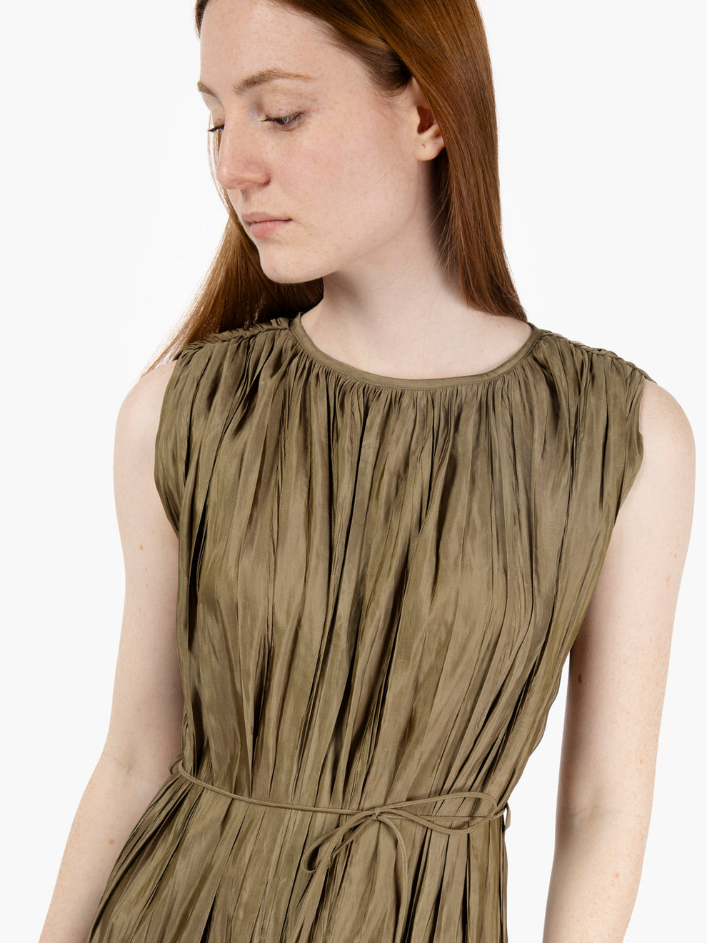 Roberto Collina Abito lungo plissettato militare STIMM