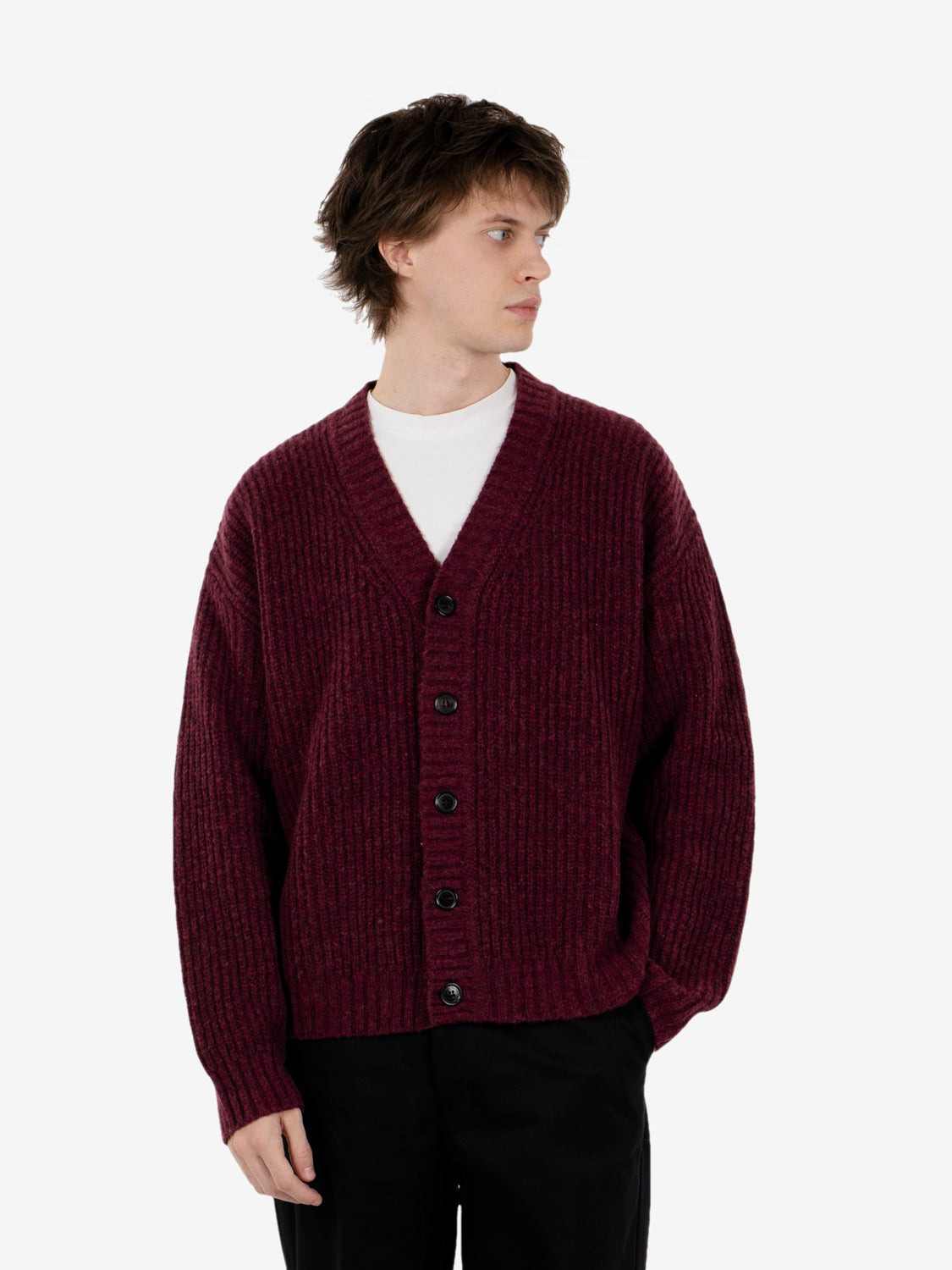 Cardigan costa inglese bordeaux