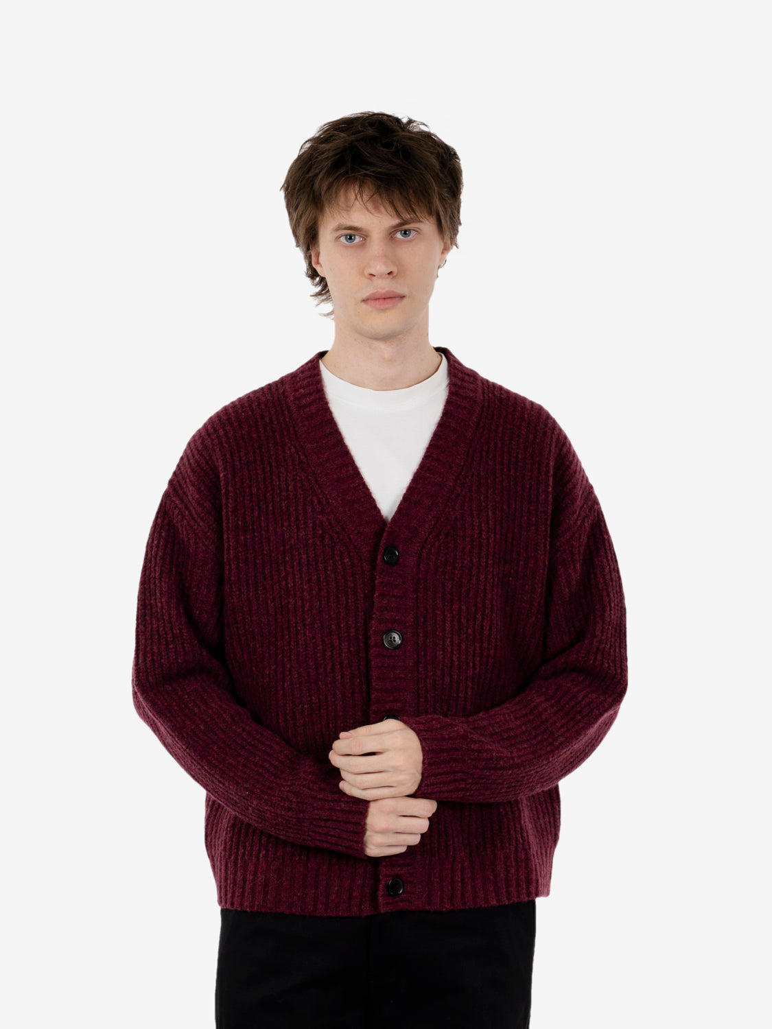 Cardigan costa inglese bordeaux