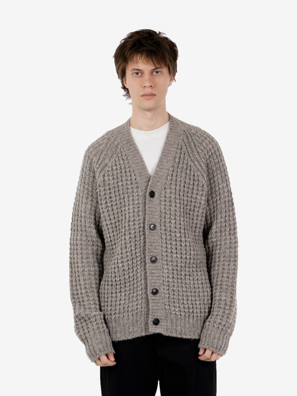 Cardigan oversize in alpaca taupe