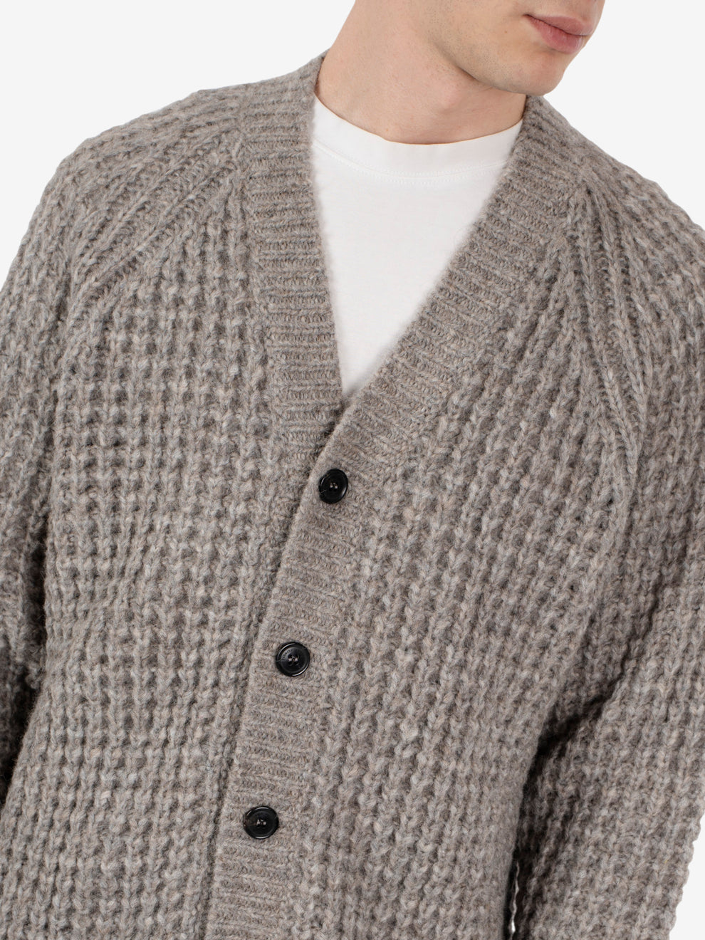 Cardigan oversize in alpaca taupe