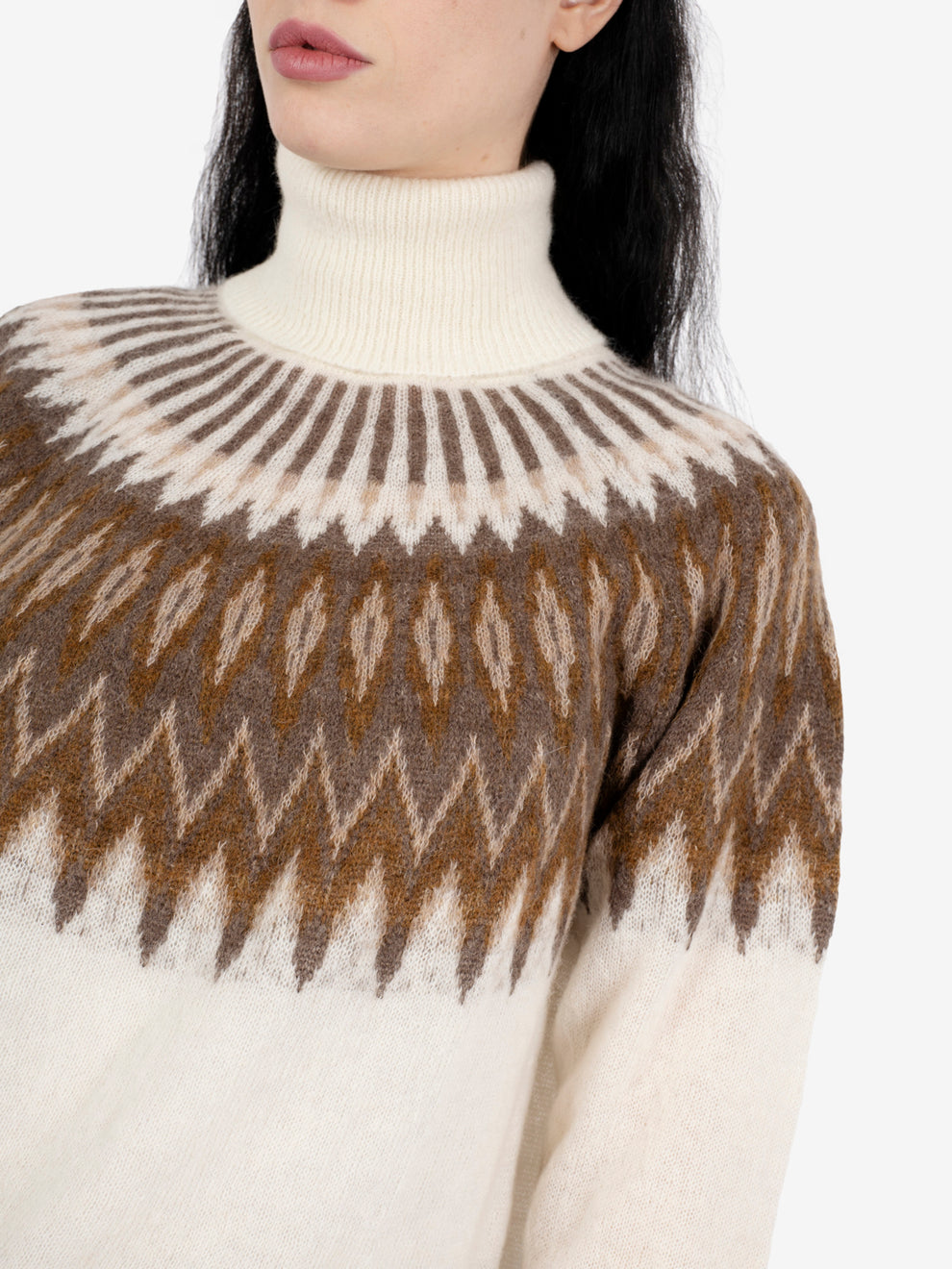 Dolcevita Fair Isle ecru / taupe