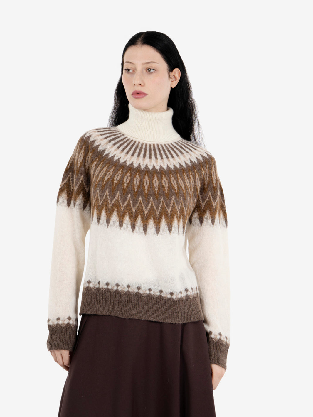 Dolcevita Fair Isle ecru / taupe