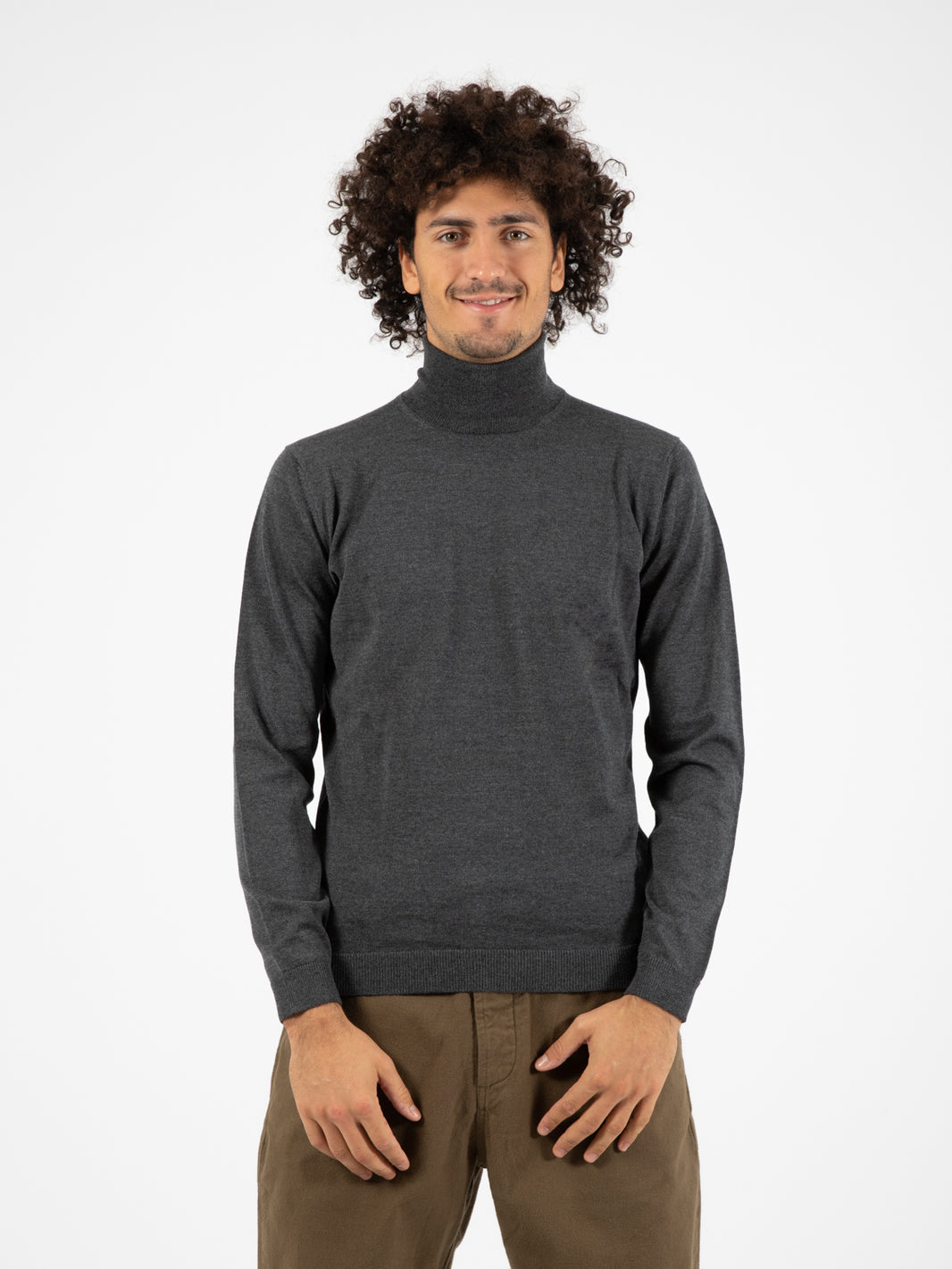 Extrafine merino wool turtleneck slate