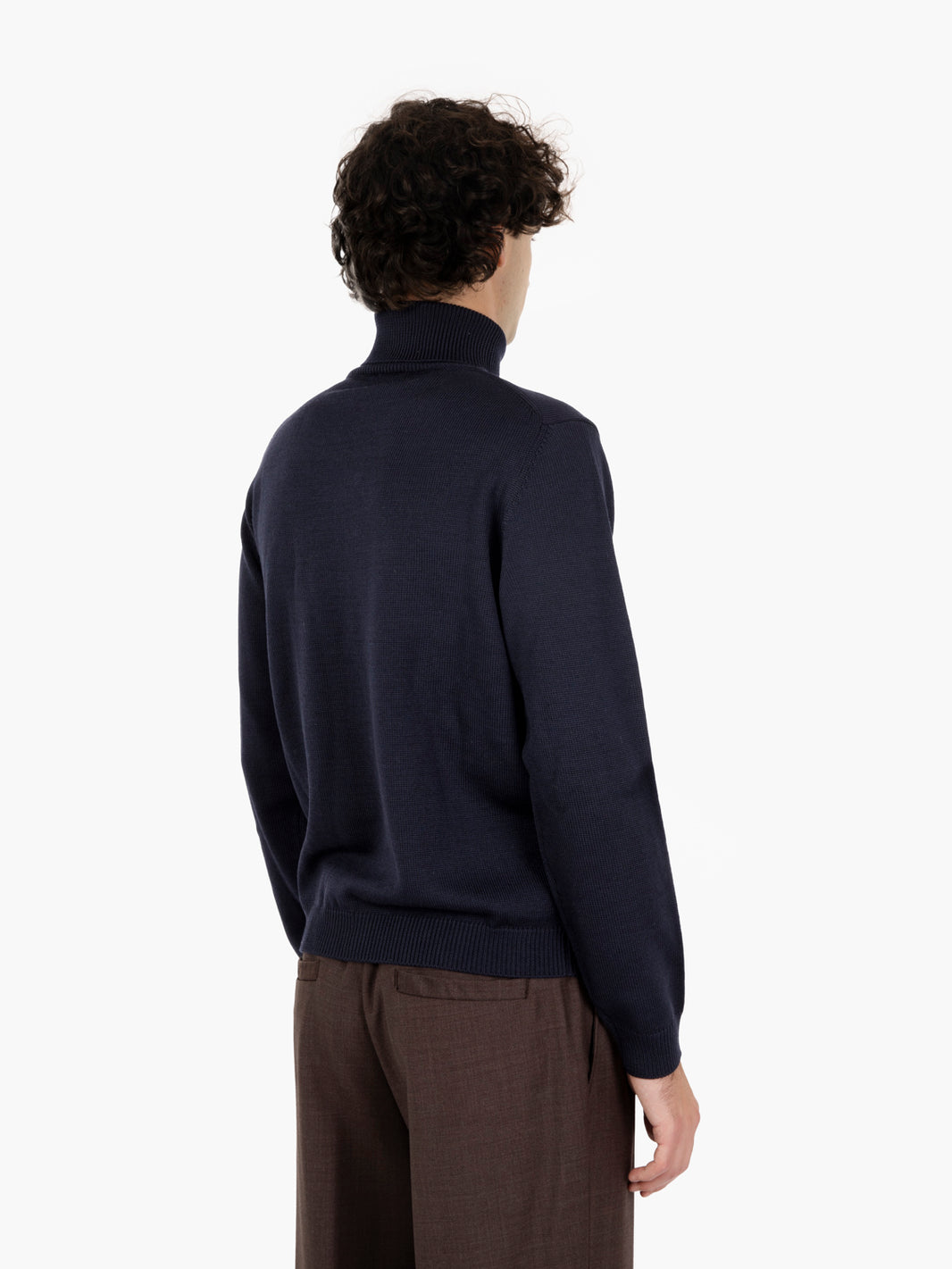 Navy merino wool turtleneck