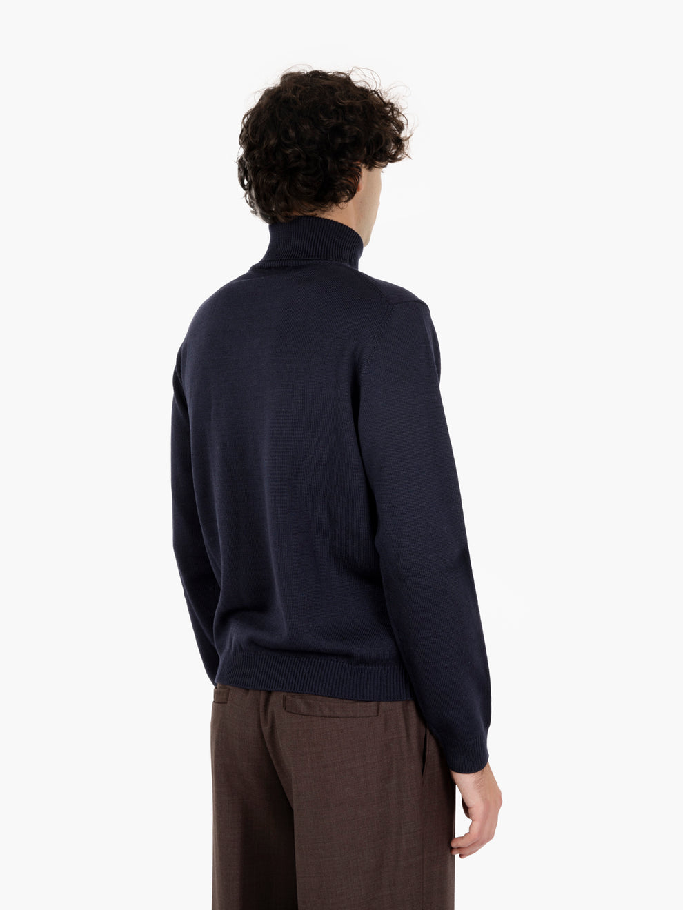 Dolcevita in lana merino navy