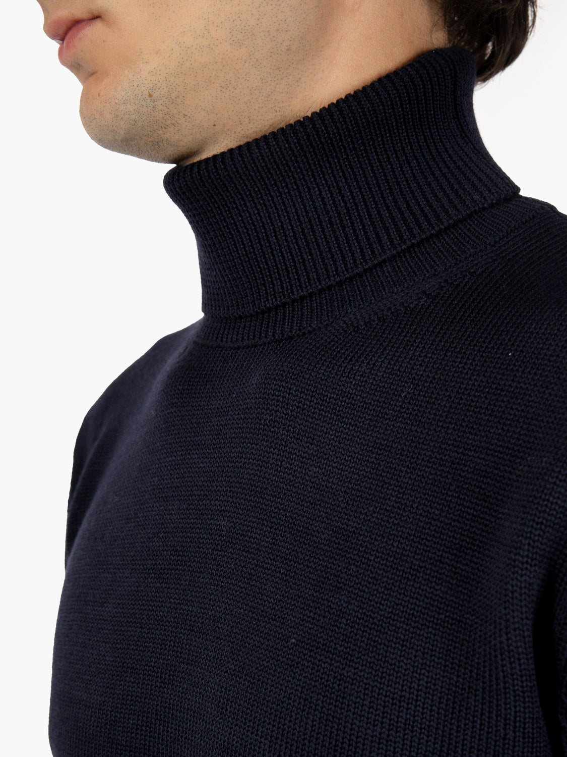 Dolcevita in lana merino navy