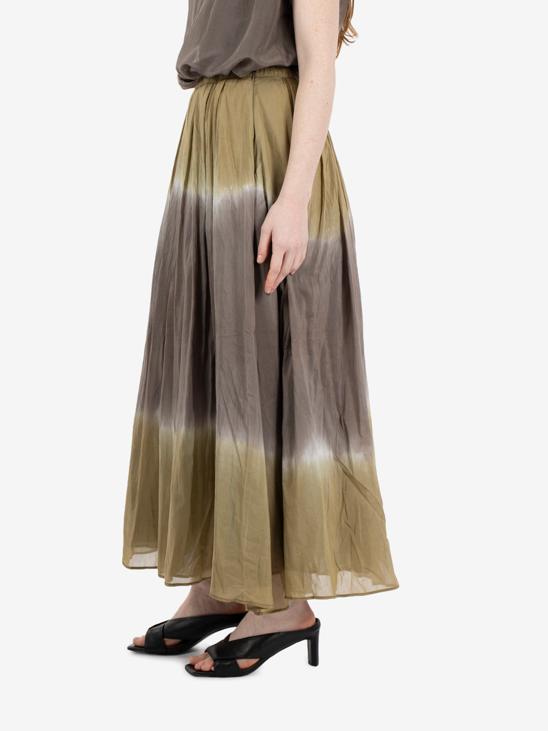 Gonna lunga tie-dye militare / fango