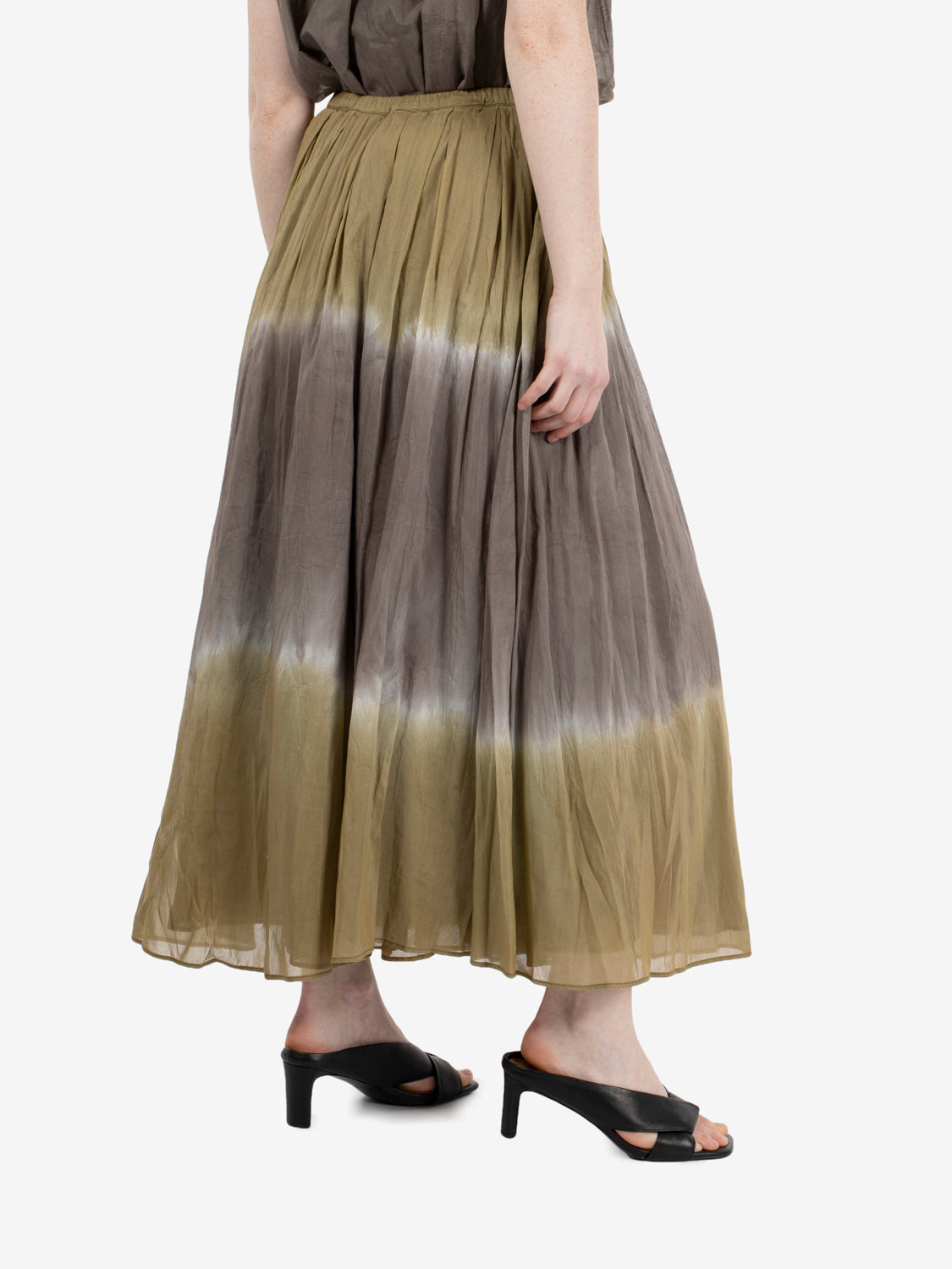 Gonna lunga tie-dye militare / fango