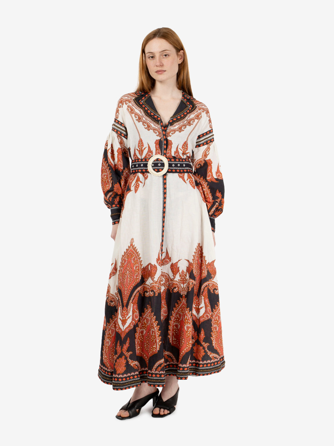 Abito lungo Florista burnt orange