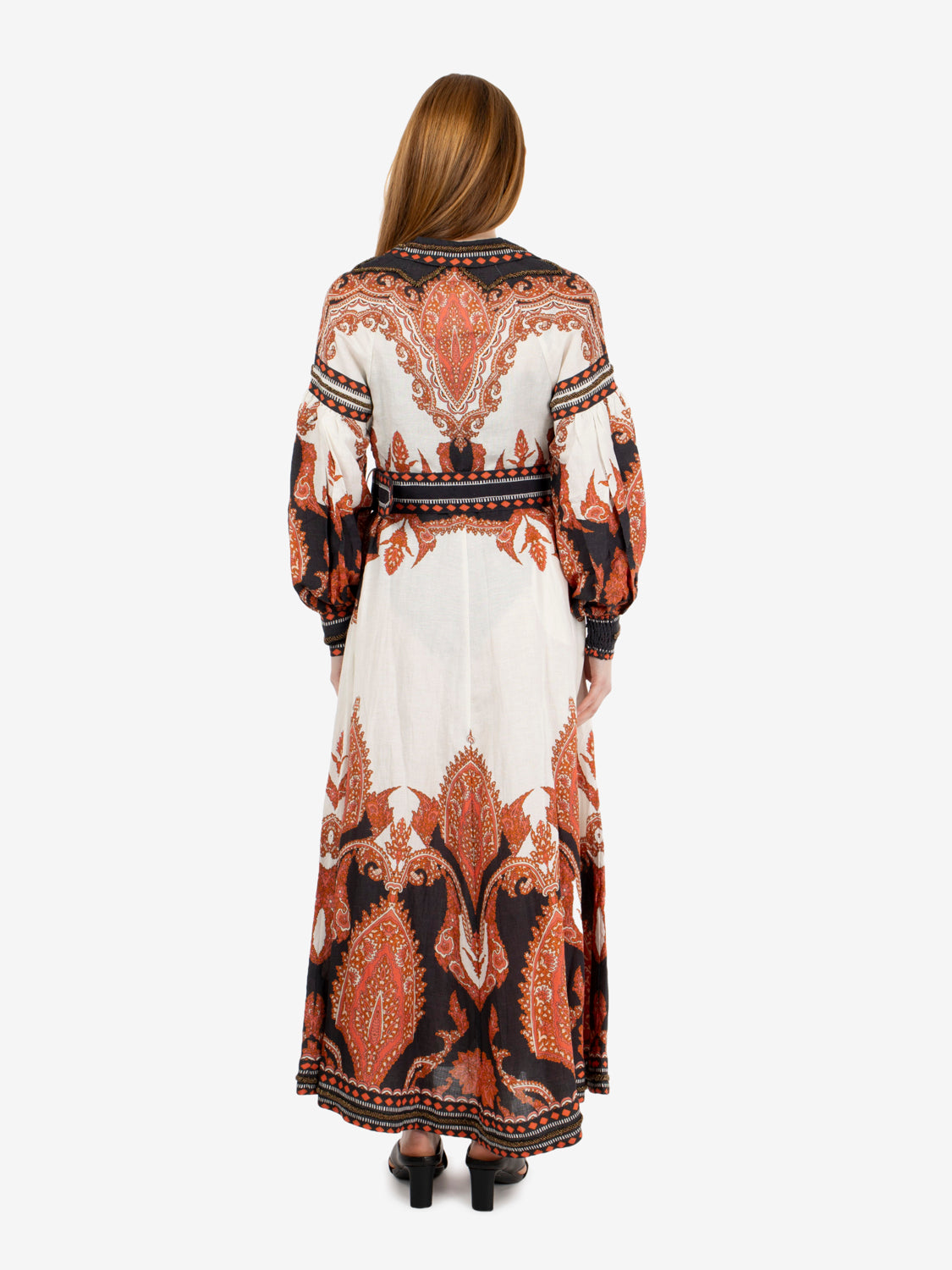 Abito lungo Florista burnt orange