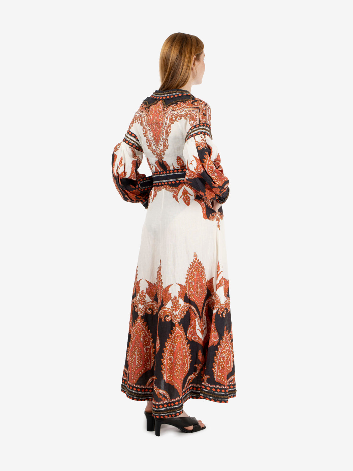 Abito lungo Florista burnt orange