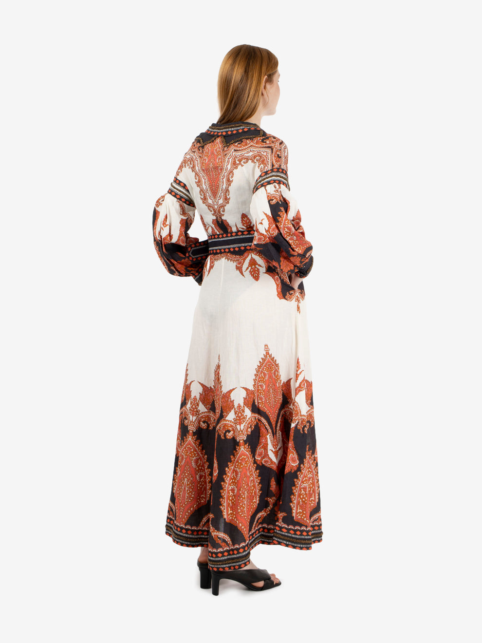 Abito lungo Florista burnt orange