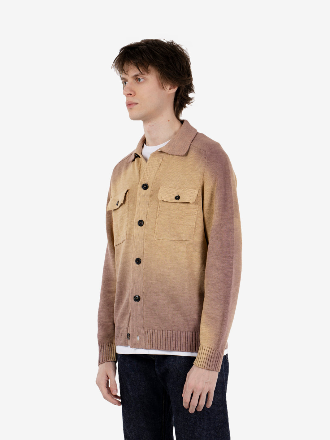 Maglia con bottoni malva