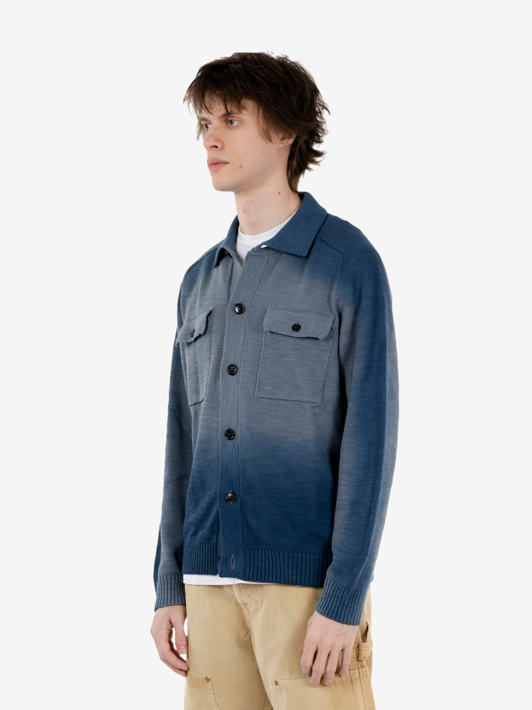 Maglia con bottoni navy