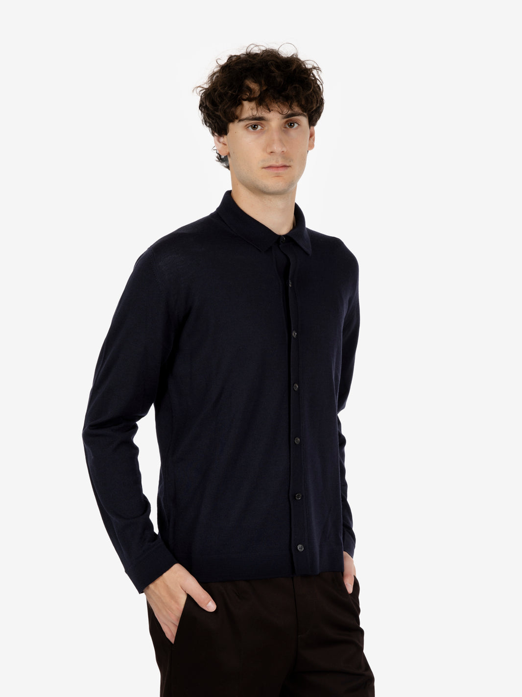Maglia con colletto navy