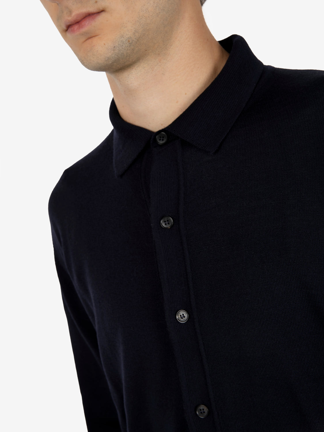 Maglia con colletto navy