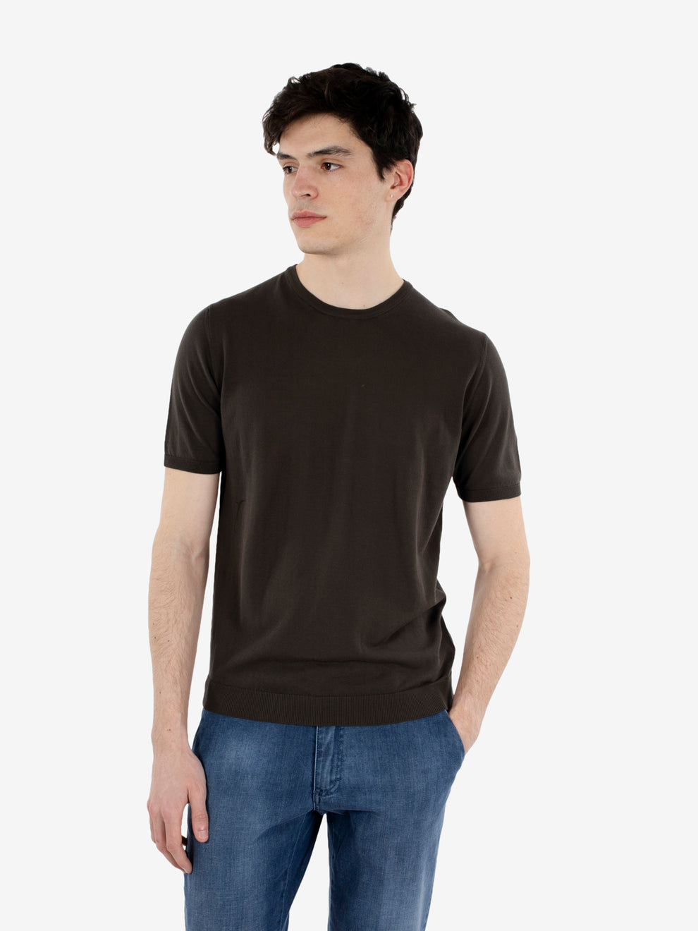 Maglia girocollo a manica corta moro