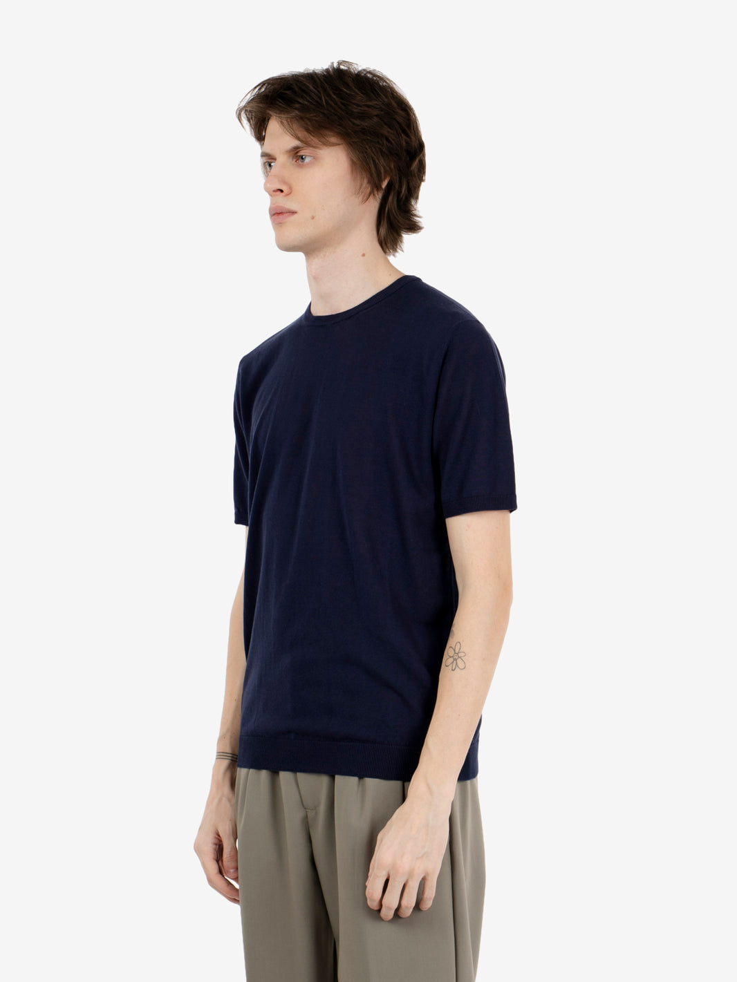 Maglia girocollo a manica corta navy