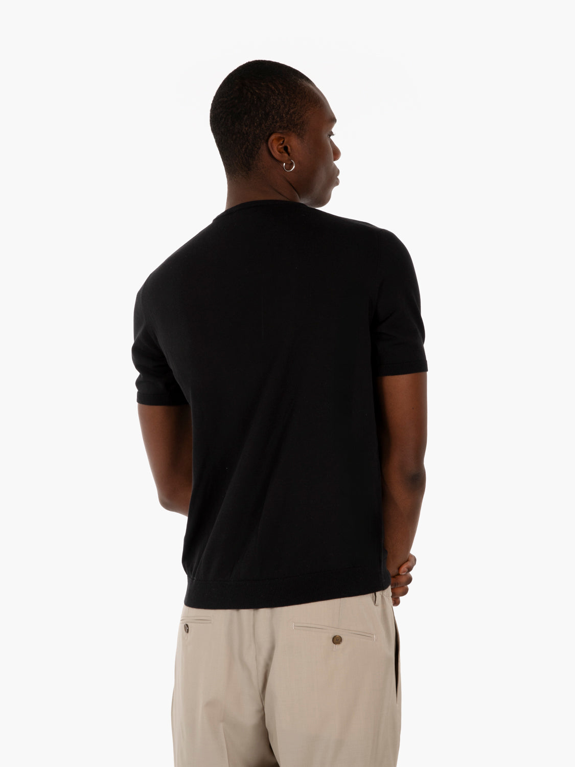 Maglia girocollo maniche corte nera