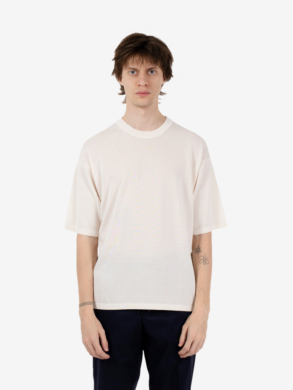Maglia in cotone comfy fit ecru
