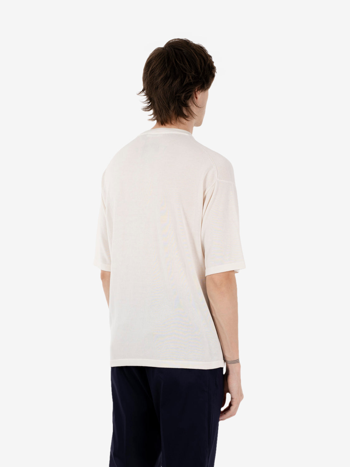 Maglia in cotone comfy fit ecru