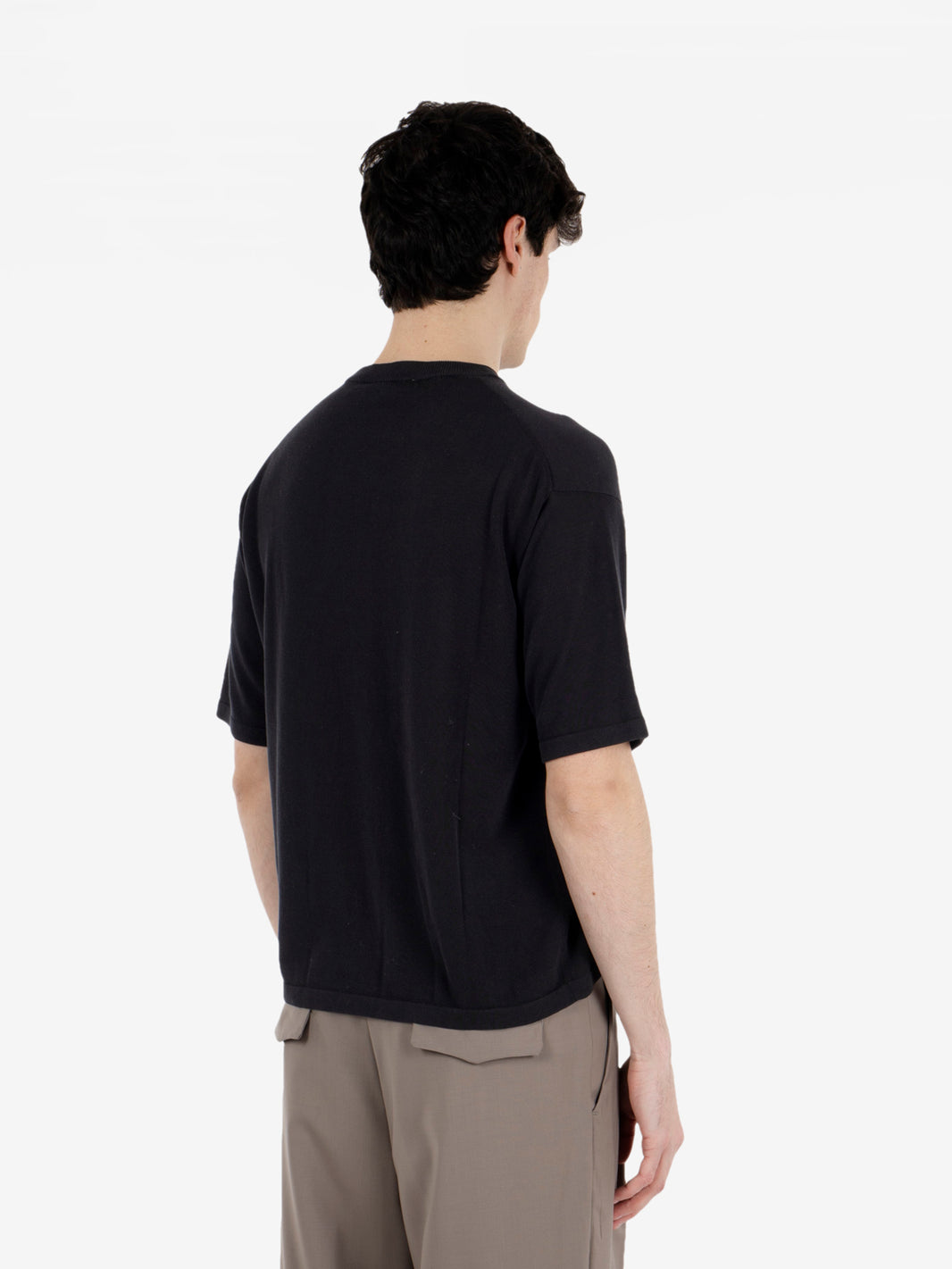 Maglia manica corta in cotone nero