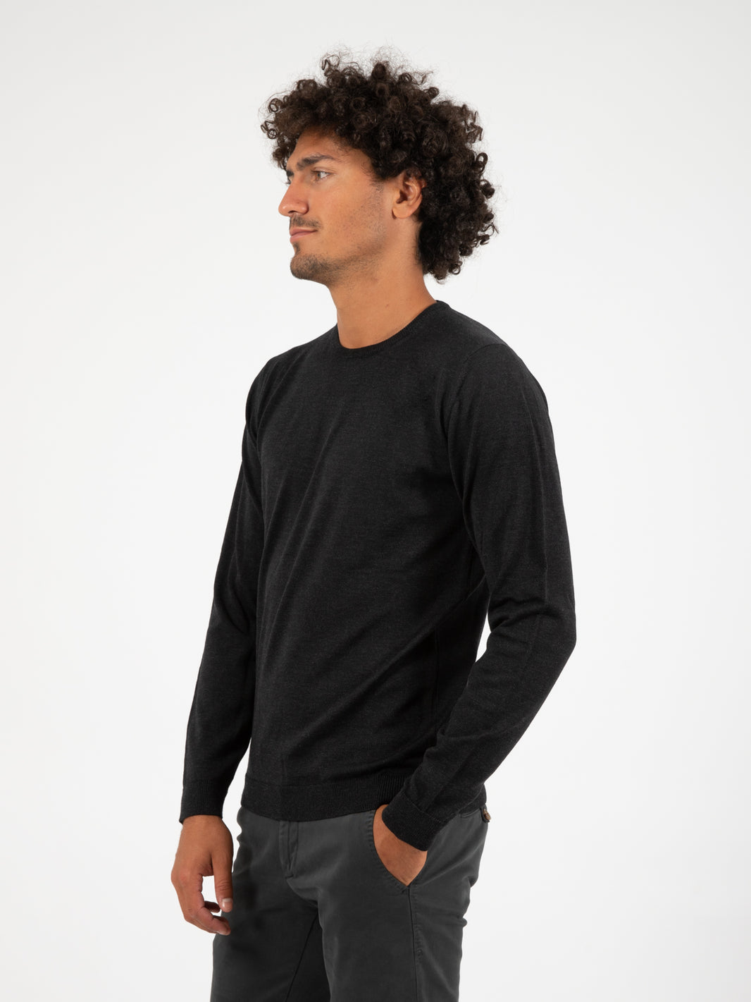 Maglioncino lavagna in lana merino extrafine