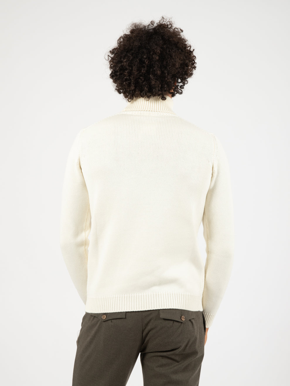 Ecru wool turtleneck sweater