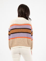 ROBERTO COLLINA - Maglione a righe in alpaca e lana multicolor