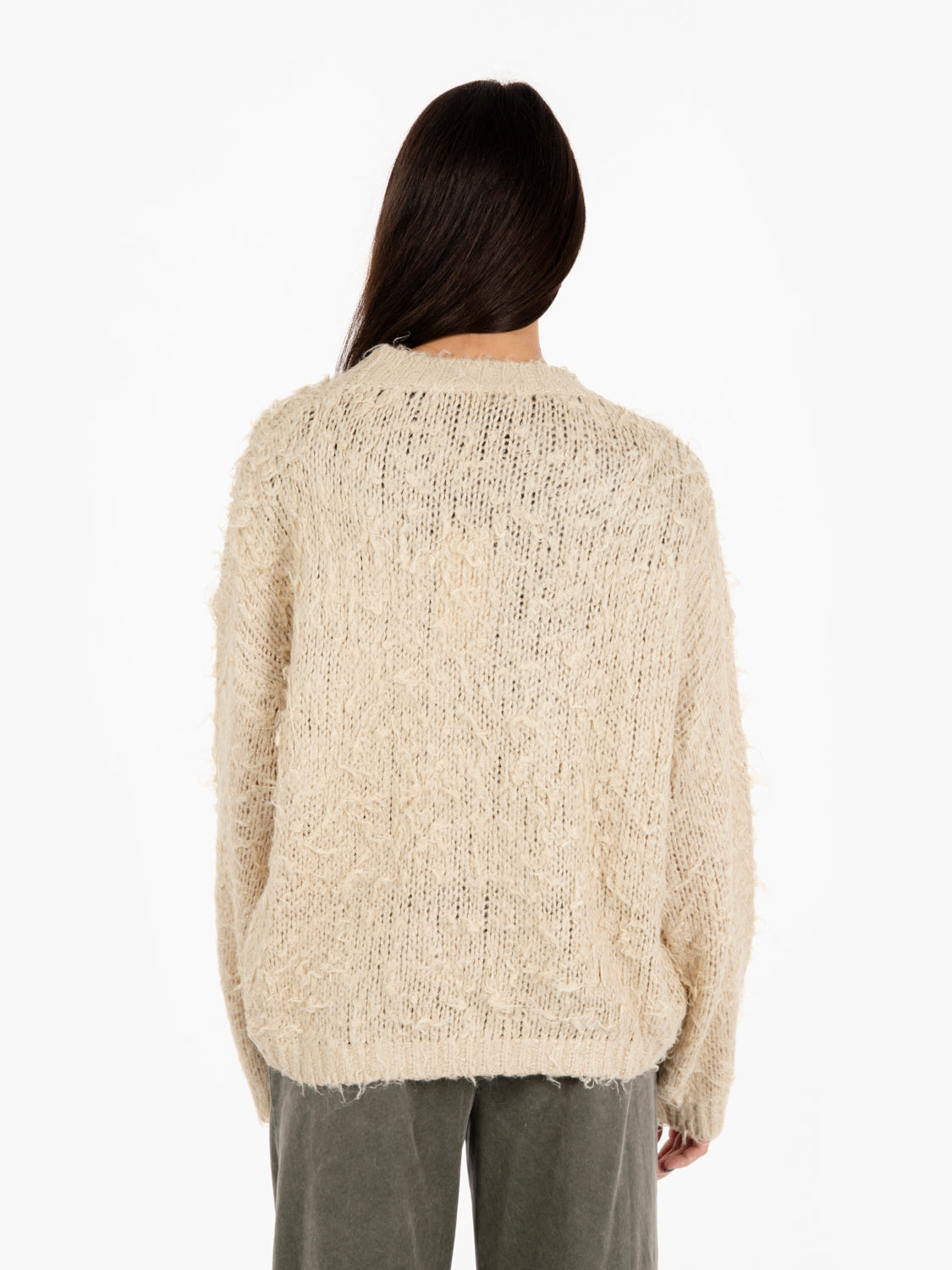 Maglione a trama larga seta avorio