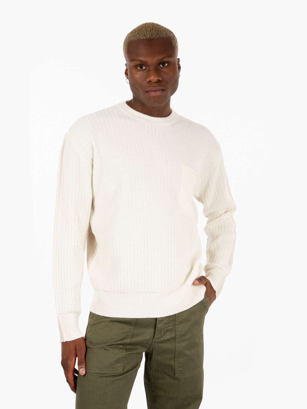 Maglione bicolore bianco / beige