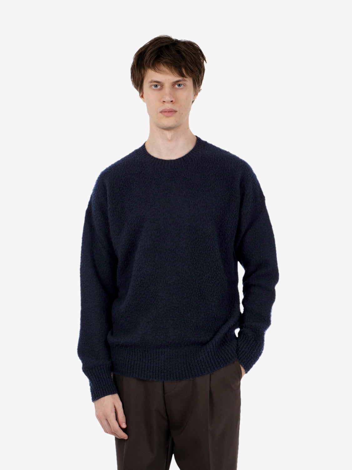 Casentino Crew Neck Sweater in Navy