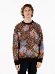 ROBERTO COLLINA - Maglione Flower Animalier fluffy ebano