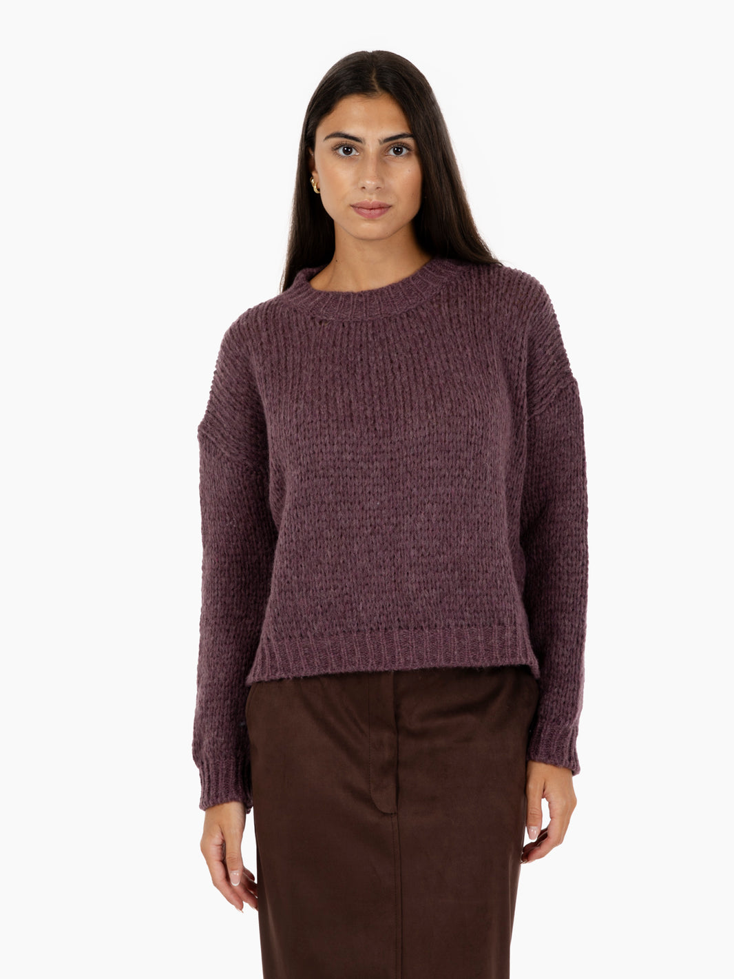 Burgundy crew neck sweater