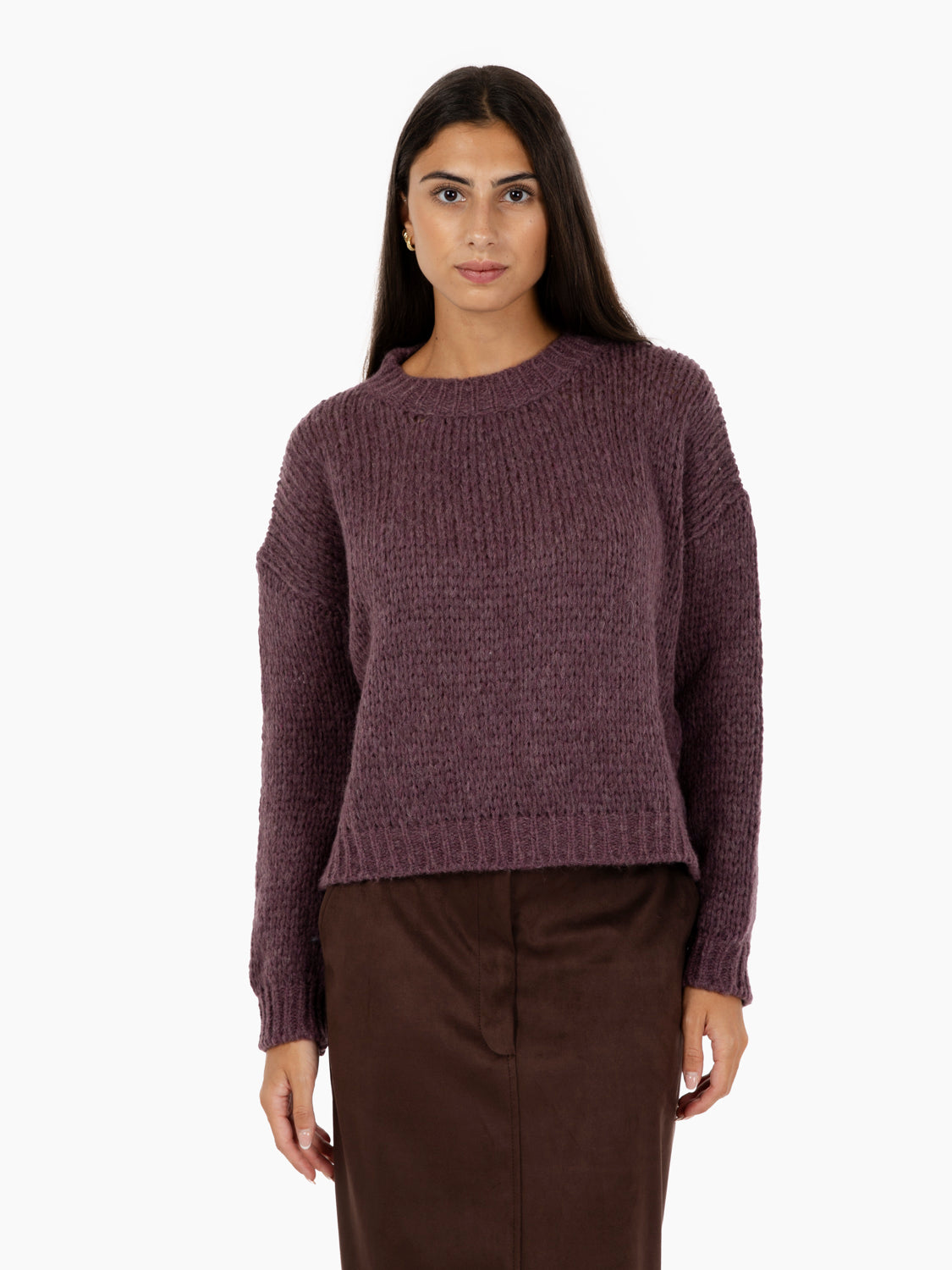 Burgundy crew neck sweater