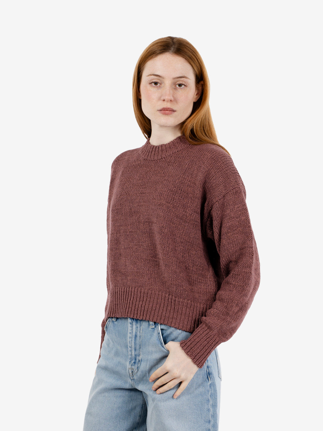 Maglione girocollo brick