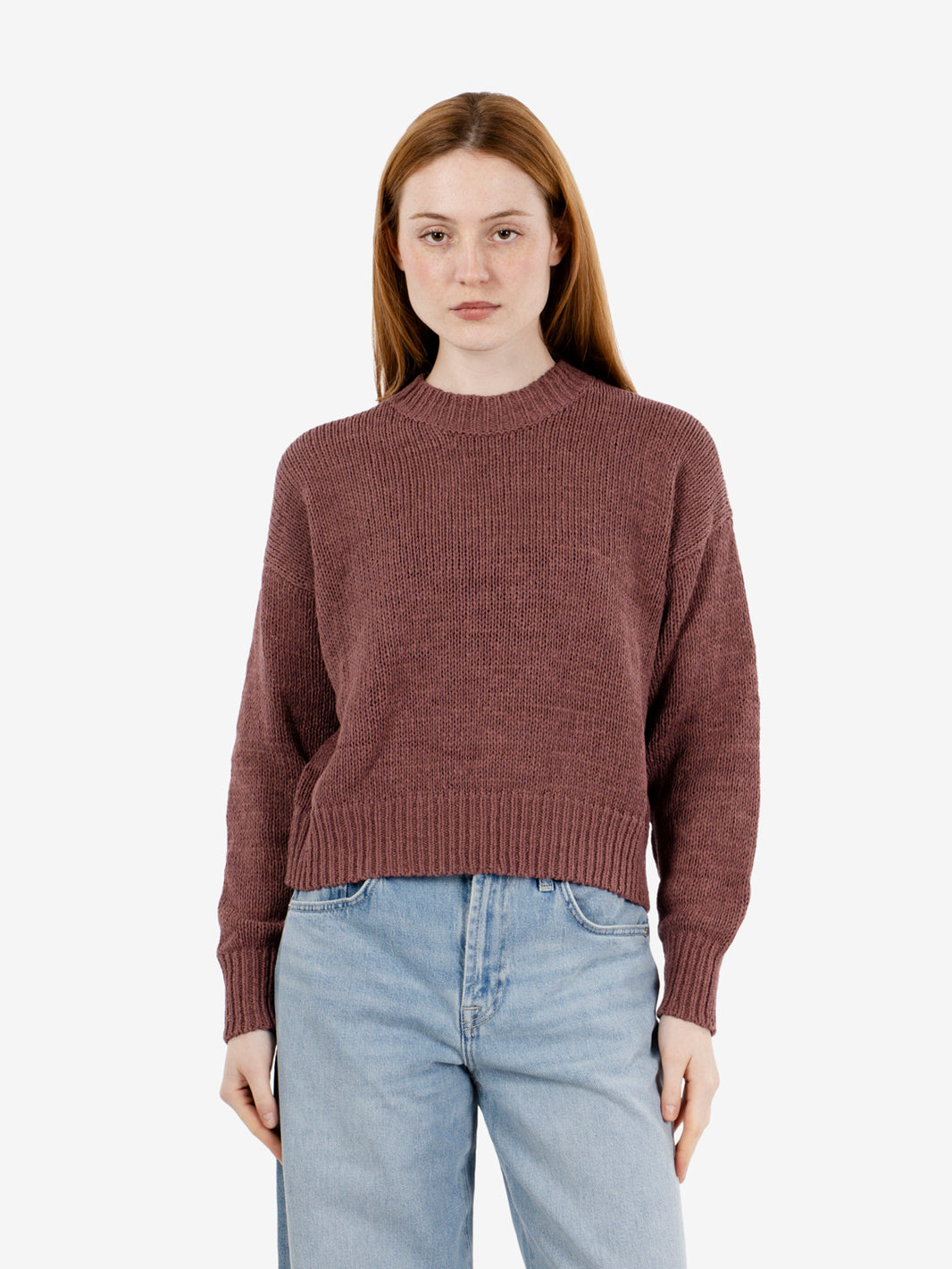 Maglione girocollo brick