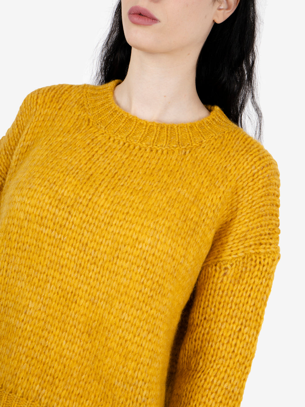 Maglione girocollo giallo