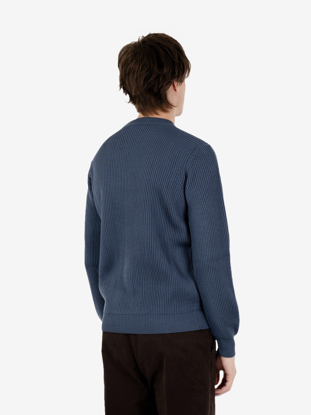 Air force blue crew neck wool sweater
