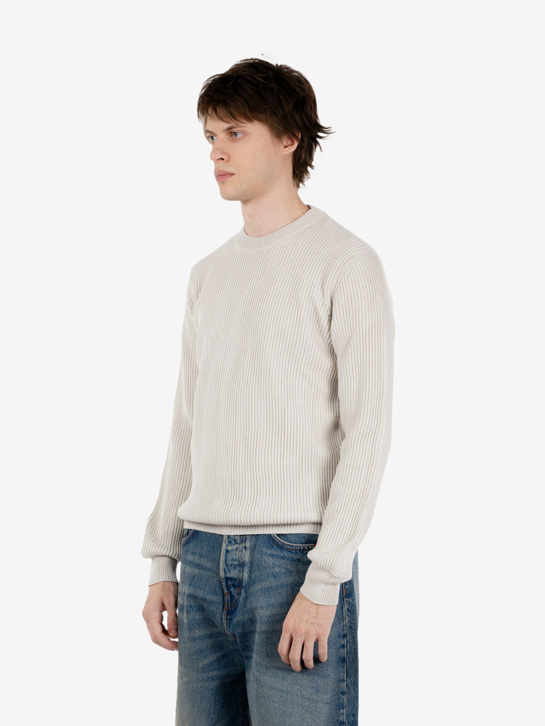 Maglione girocollo in lana lino