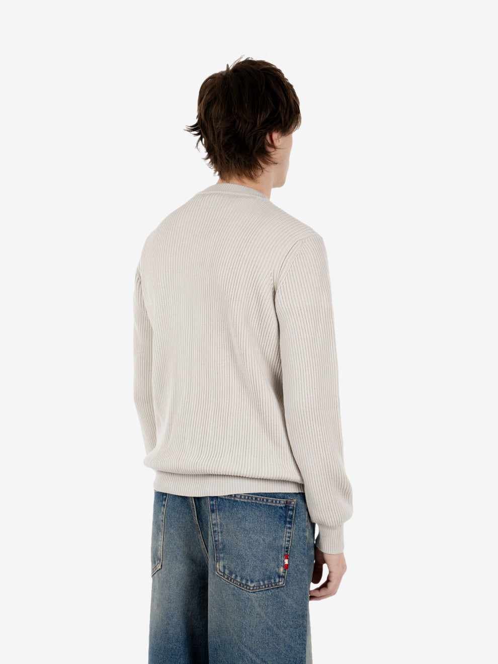 Maglione girocollo in lana lino