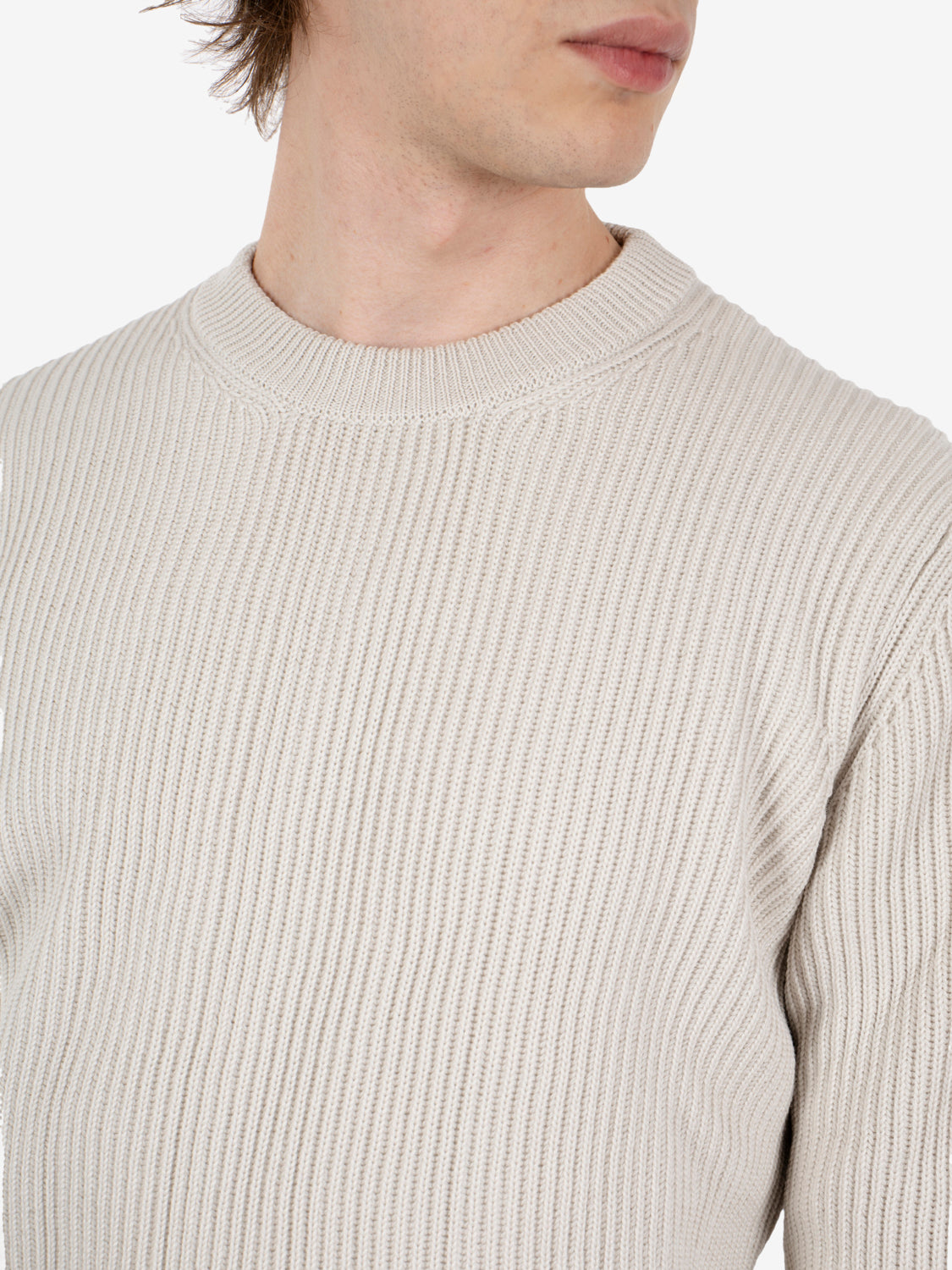 Maglione girocollo in lana lino