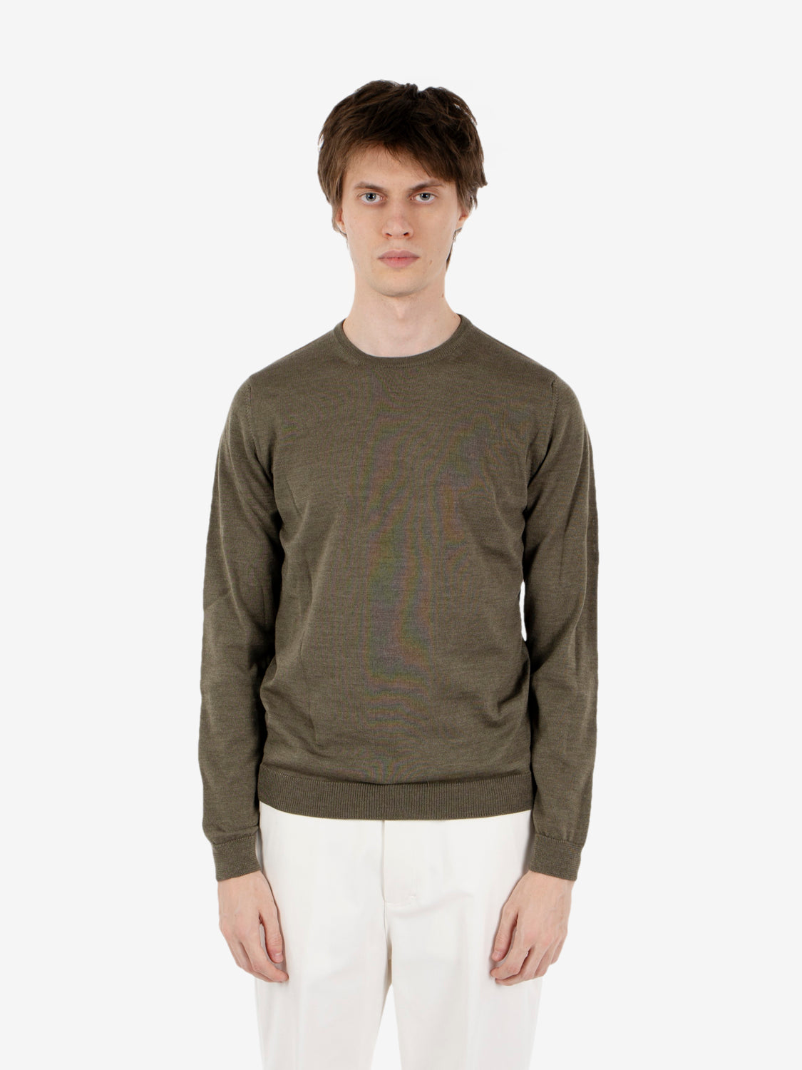 Maglione girocollo in lana militare