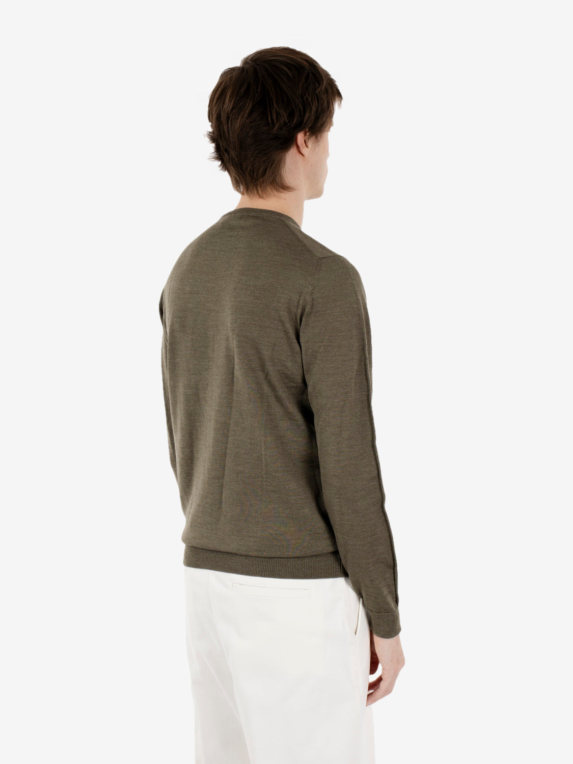 Maglione girocollo in lana militare