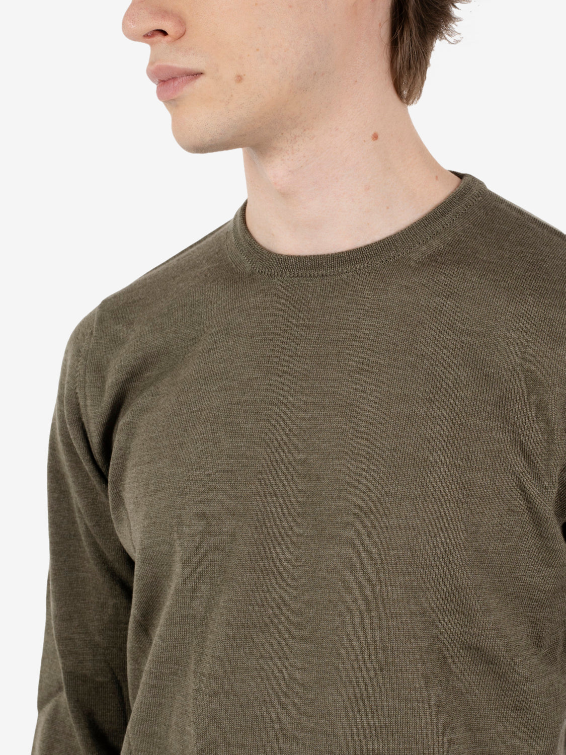 Maglione girocollo in lana militare