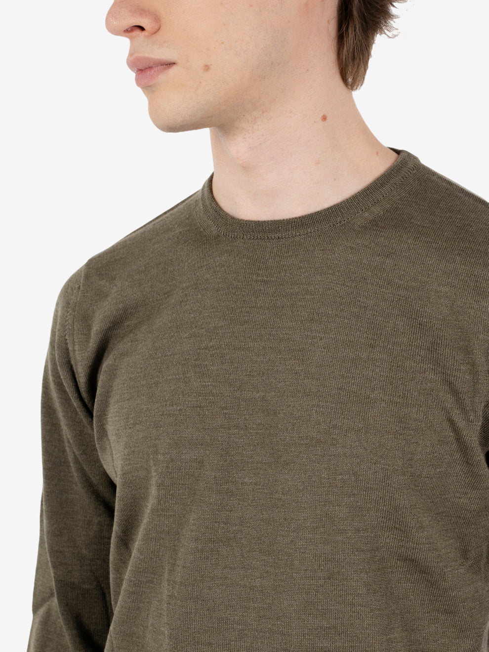 Maglione girocollo in lana militare
