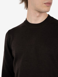 Dark brown wool crew neck sweater