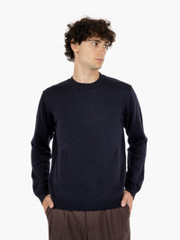 Navy wool crew neck sweater